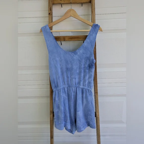 Pink Lily Blue Romper - Picture 3 of 5